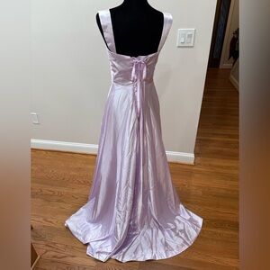 Lavender Satin Long Dress